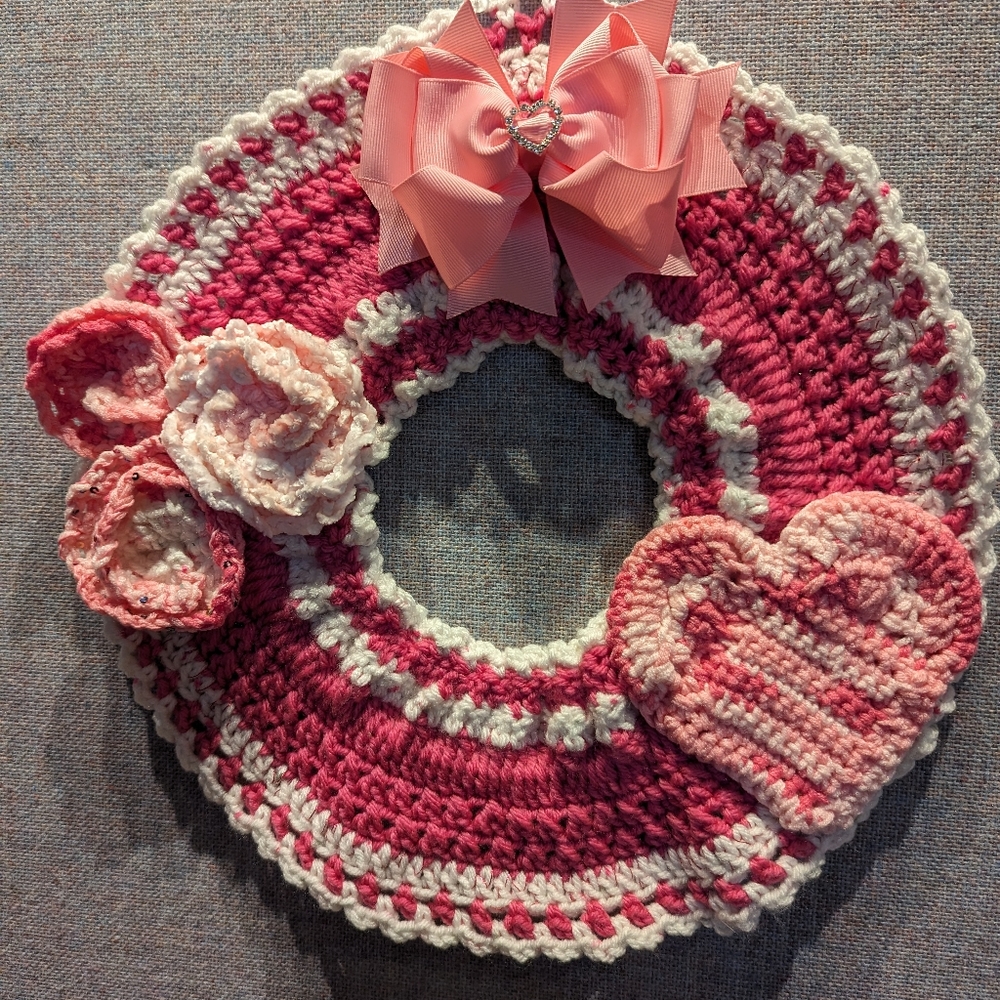 Hand crocheted wreath